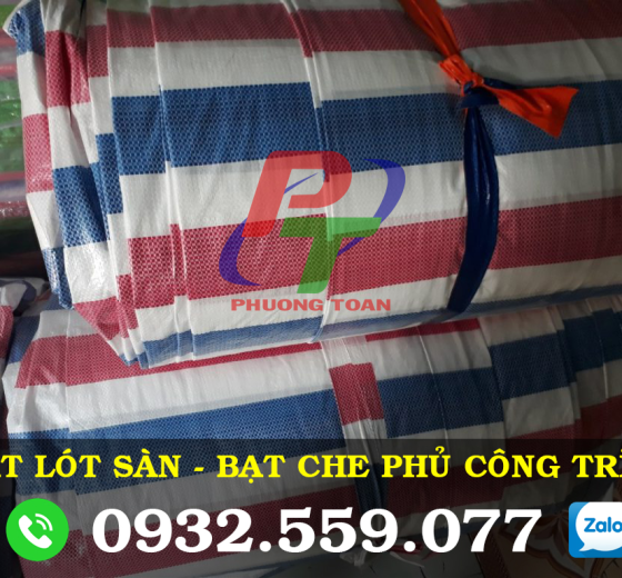 BẠT XÂY DỰNG BẠT SỌC 3 MÀU CHE CÔNG TRÌNH, LÓT BÊ TÔNG