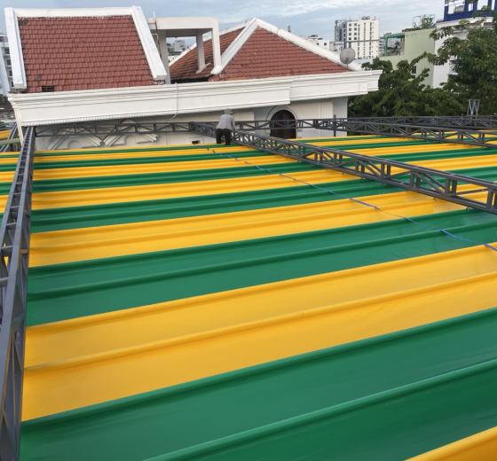 MÁI BẠT XẾP CÓ ĐIỀU KHIỂN TỪ XA GIÁ TỐT THIẾT KẾ THI CÔNG TRỌN GÓI