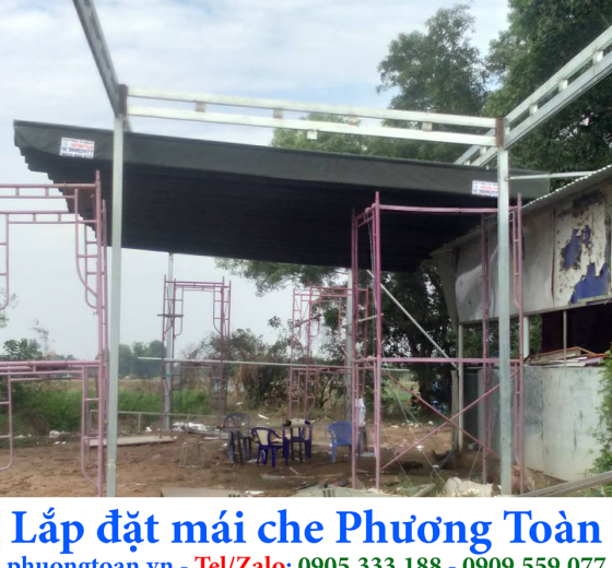 LÀM MÁI CHE SÂN ĐẸP, BỀN, GIÁ RẺ - CÔNG TY PHƯƠNG TOÀN THI CÔNG TRỰC TIẾP