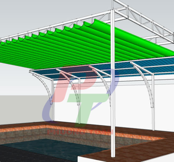 MÁI CHE NGOÀI TRỜI BẠT SÓNG CHE BỂ BƠI, SÂN VƯỜN GIÁ TỐT THI CÔNG NHANH