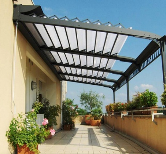 NHẬN LÀM MÁI CHE SÂN GIÁ RẺ - MÁI CHE NẮNG MƯA ĐẸP NHIỀU MẪU