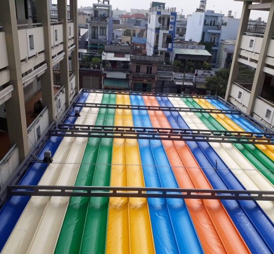 THI CÔNG MÁI BẠT KÉO LÙA THÔNG MINH GIÁ RẺ MIỀN NAM