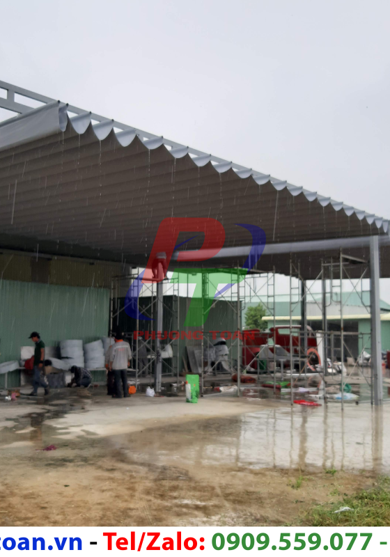 Làm Mái Che Bằng Bạt Cho Nhà Xưởng Công Ty Anh Khải