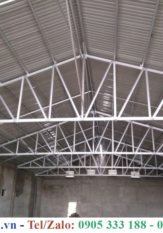 NHÀ XƯỞNG TIỀN CHẾ KHUNG THÉP MÁI TÔN