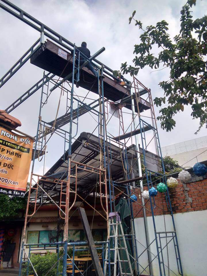 thi công Mái xếp che nắng tphcm