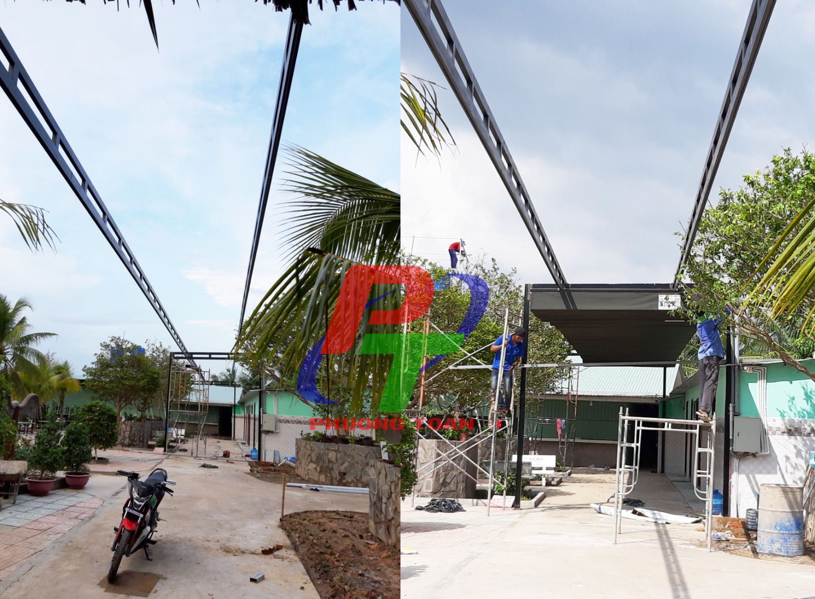 làm mái xếp nhà hàng