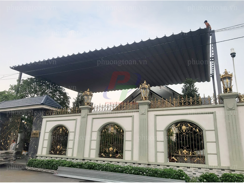Thi công mái xếp lượn sóng