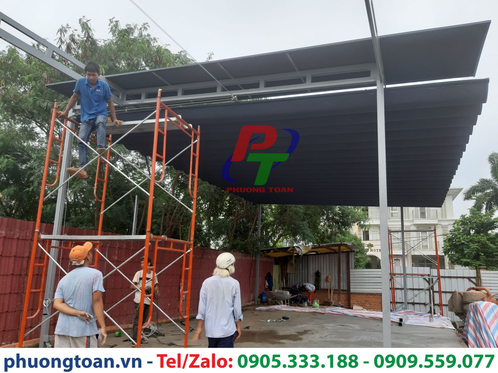 Lắp đặt bạt xếp lượn sóng