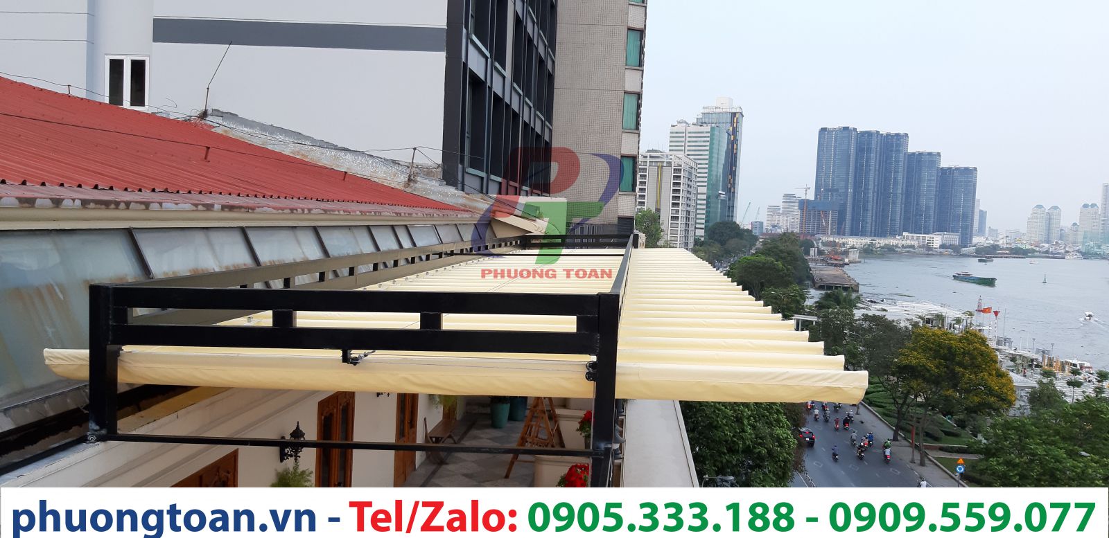 Mái xếp kéo tay di động